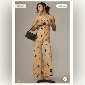 The Portside Button-Front Jumpsuit by Maeve size 8